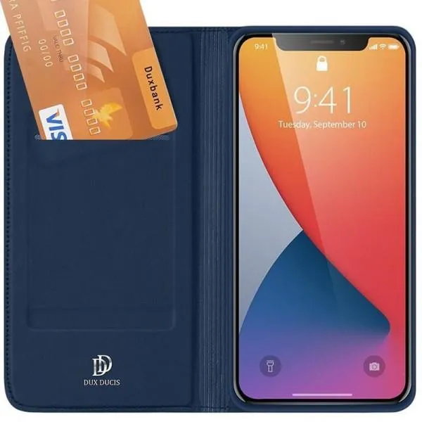 Чехол-книжка Dux Ducis с карманом для визиток для Apple iPhone 15 Pro (6.1") — Синий — фото 5