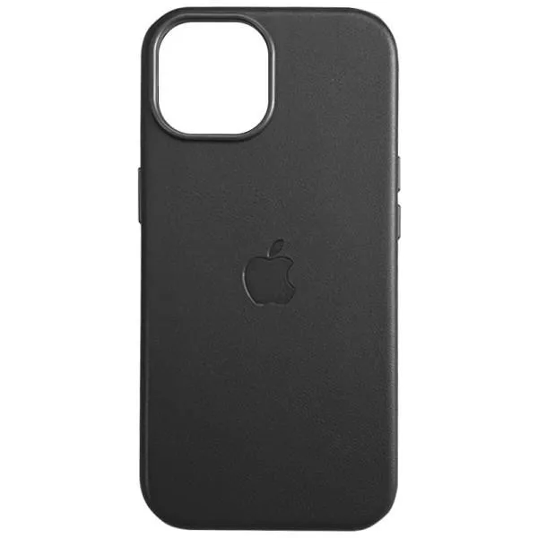 Кожаный чехол Leather Case (AAA) with MagSafe and Animation для Apple iPhone 15 Pro (6.1") — Черный — фото 2
