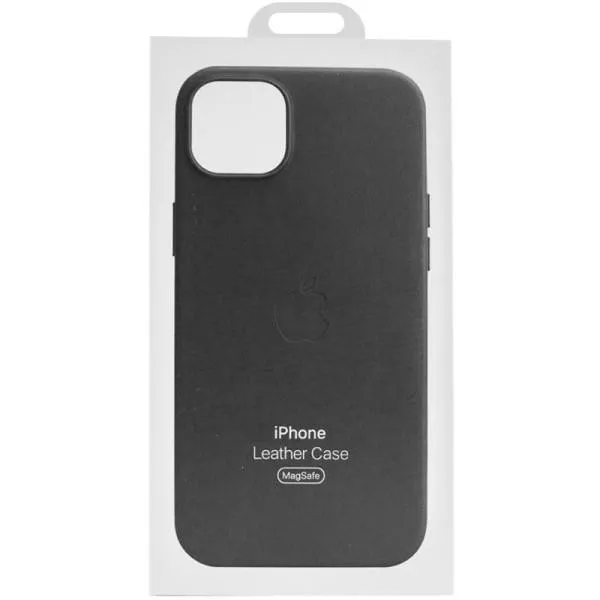 Кожаный чехол Leather Case (AAA) with MagSafe and Animation для Apple iPhone 15 Pro (6.1") — Черный — фото 5