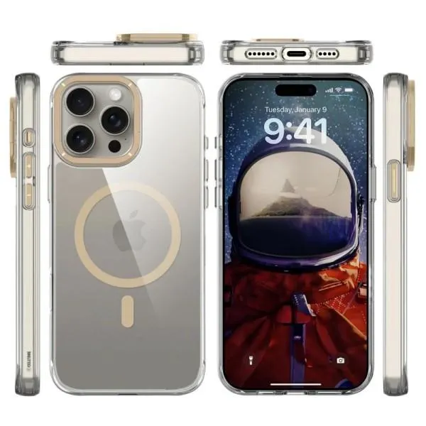 Чохол TPU Space Case Apex with Magnetic Fit для Apple iPhone 15 Pro (6.1") — Золотий — фото 3