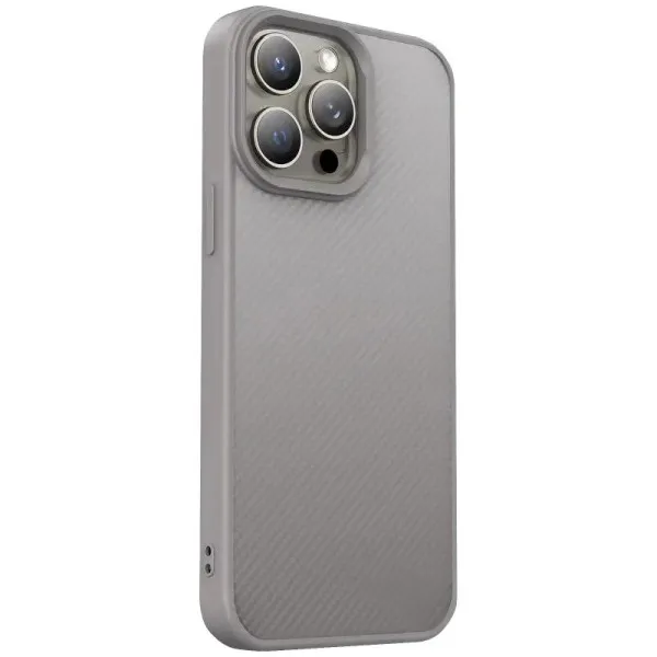 TPU чохол Carbon Protective with Magnetic Fit для Apple iPhone 15 Pro (6.1") — Сірий TPU чохол Carbon Protective with Magnetic Fit для Apple iPhone 15 Pro (6.1") — Сірий
