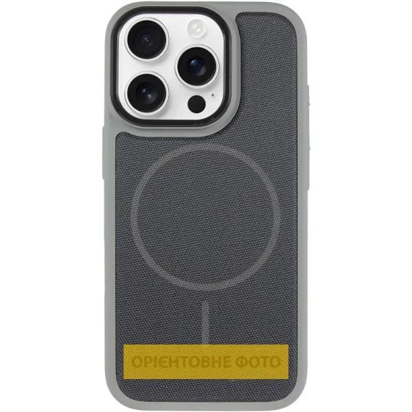 Чохол PC Textile Hybrid with Magnetic Fit для Apple iPhone 15 Pro (6.1") — Сірий — фото 2