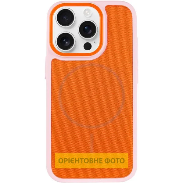 Чохол PC Textile Hybrid with Magnetic Fit для Apple iPhone 15 Pro (6.1") — Рожевий — фото 5 Чохол PC Textile Hybrid with Magnetic Fit для Apple iPhone 15 Pro (6.1") — Рожевий — фото 5