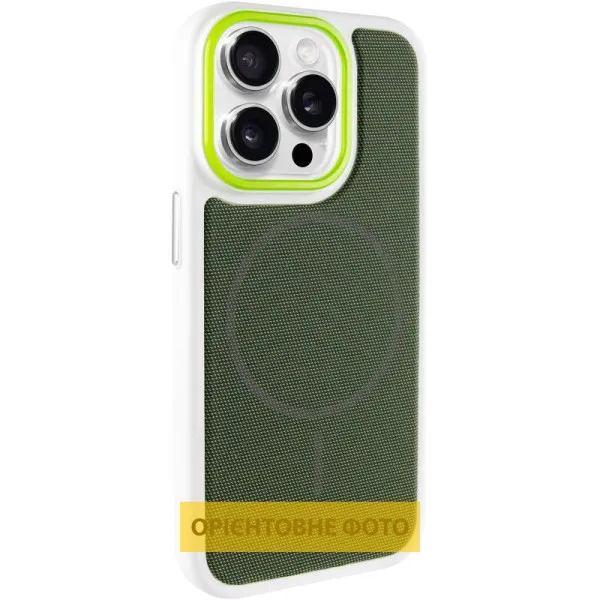 Чохол PC Textile Hybrid with Magnetic Fit для Apple iPhone 15 Pro (6.1") — Білий — фото 3