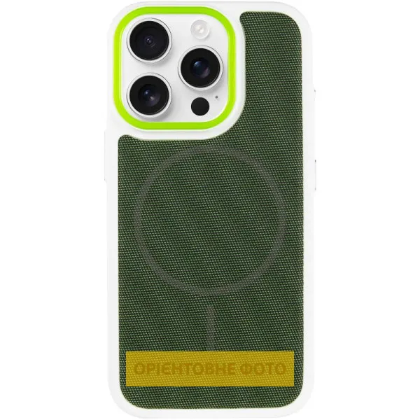 Чохол PC Textile Hybrid with Magnetic Fit для Apple iPhone 15 Pro (6.1") — Білий — фото 4