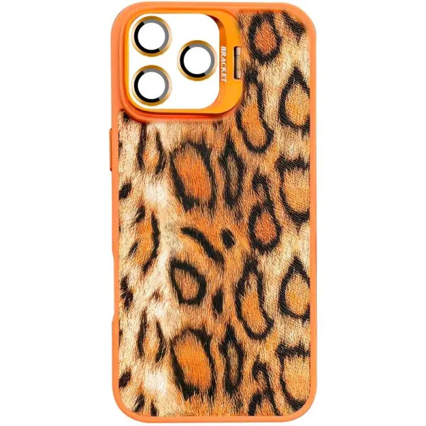Чохол TPU+PC Wild Leopard with Magnetic Fit and Lens для Apple iPhone 15 Pro (6.1") — Помаранчевий — фото 1