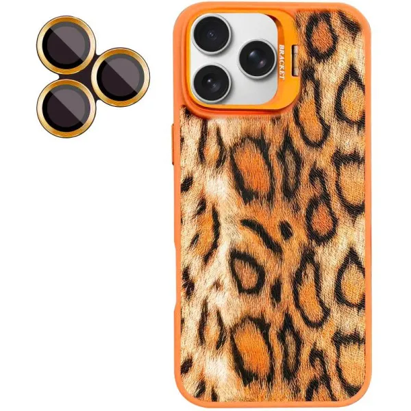 Чохол TPU+PC Wild Leopard with Magnetic Fit and Lens для Apple iPhone 15 Pro (6.1") — Помаранчевий — фото 3