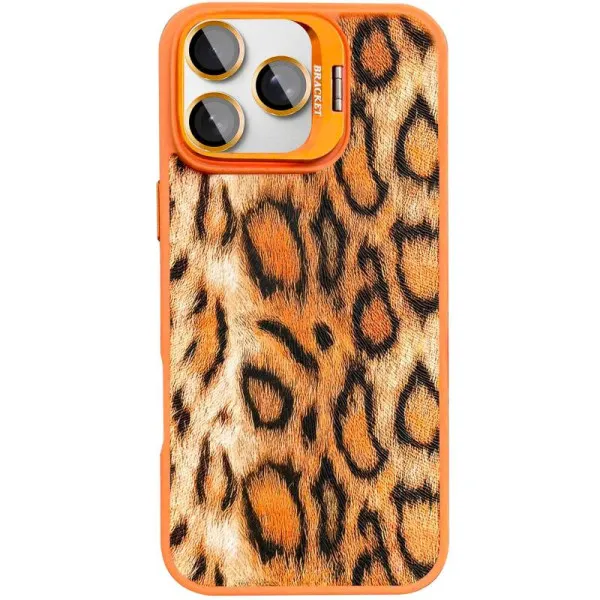 Чохол TPU+PC Wild Leopard with Magnetic Fit and Lens для Apple iPhone 15 Pro (6.1") — Помаранчевий — фото 4