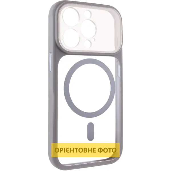 Чохол TPU+PC GETMAN Moon Clear with MagSafe для Apple iPhone 15 Pro (6.1") — Сірий — фото 2 Чохол TPU+PC GETMAN Moon Clear with MagSafe для Apple iPhone 15 Pro (6.1") — Сірий — фото 2