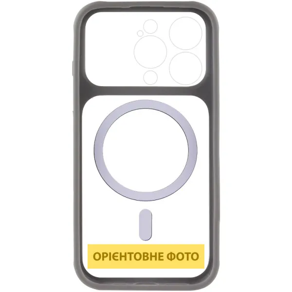 Чохол TPU+PC GETMAN Moon Clear with MagSafe для Apple iPhone 15 Pro (6.1") — Сірий — фото 4 Чохол TPU+PC GETMAN Moon Clear with MagSafe для Apple iPhone 15 Pro (6.1") — Сірий — фото 4