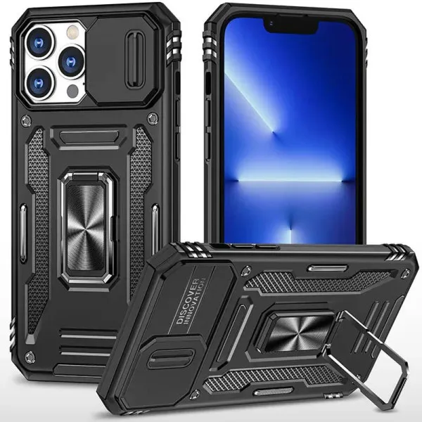 Ударостійкий чохол Camshield Army Ring для Apple iPhone 15 Pro (6.1") — Чорний Ударостійкий чохол Camshield Army Ring для Apple iPhone 15 Pro (6.1") — Чорний