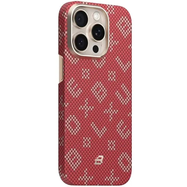 TPU+PC чохол Blueo Gilded Tactile Woven with Magnetic Fit для Apple iPhone 15 Pro (6.1") — Червоний — фото 1
