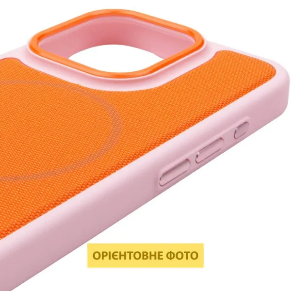 Чохол PC Textile Hybrid with Magnetic Fit для Apple iPhone 15 Pro (6.1") — Рожевий — фото 2 Чохол PC Textile Hybrid with Magnetic Fit для Apple iPhone 15 Pro (6.1") — Рожевий — фото 2