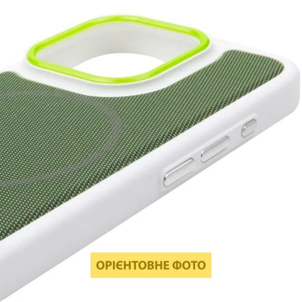 Чохол PC Textile Hybrid with Magnetic Fit для Apple iPhone 15 Pro (6.1") — Білий — фото 1