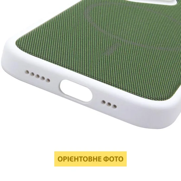 Чохол PC Textile Hybrid with Magnetic Fit для Apple iPhone 15 Pro (6.1") — Білий — фото 2