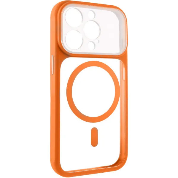 Чохол TPU+PC GETMAN Moon Clear with MagSafe для Apple iPhone 15 Pro (6.1") — Помаранчевий Чохол TPU+PC GETMAN Moon Clear with MagSafe для Apple iPhone 15 Pro (6.1") — Помаранчевий