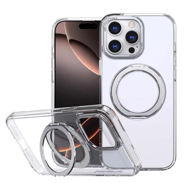 Чохол TPU+PC Empire with Magnetic Fit and Ring для Apple iPhone 15 Pro (6.1") — Прозорий — фото 1 Чохол TPU+PC Empire with Magnetic Fit and Ring для Apple iPhone 15 Pro (6.1") — Прозорий — фото 1