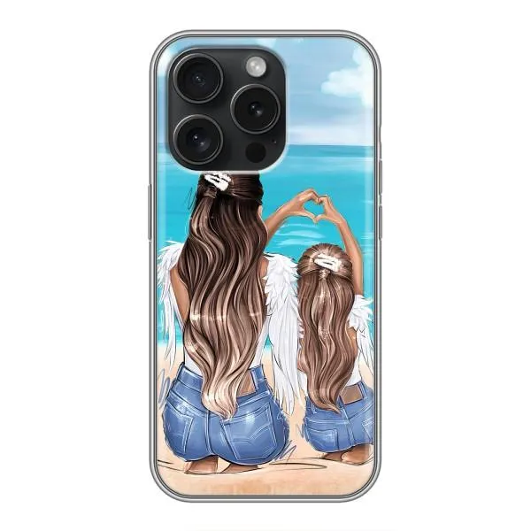 Чохол з принтом «Мама з донькою» для iPhone 15 Pro