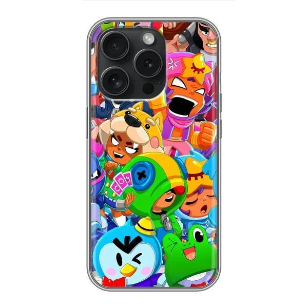 Чехол с принтом «герои Бравл Старс» для iPhone 15 Pro
