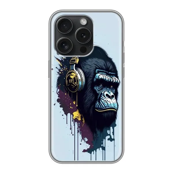 Чохол з принтом «Горила в навушниках» для iPhone 15 Pro