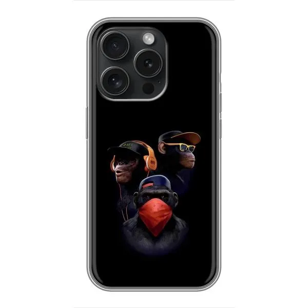 Чохол з принтом «Три мавпи» для iPhone 15 Pro