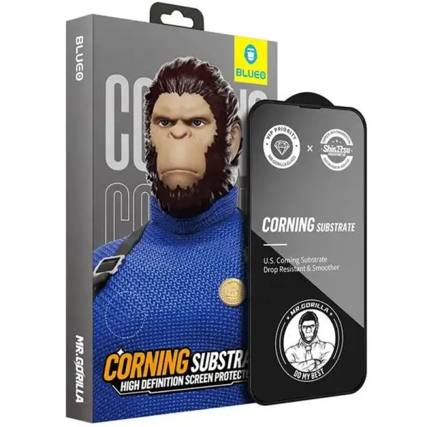 Защитное 2.5D стекло Blueo Corning Gorilla Glass для Apple iPhone 15 / 16 (6.1") — Черный — фото 1