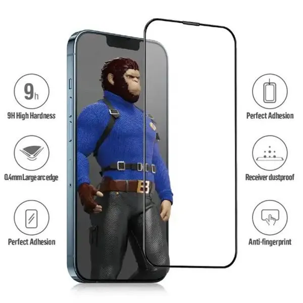 Защитное 2.5D стекло Blueo Corning Gorilla Glass для Apple iPhone 15 / 16 (6.1") — Черный — фото 2