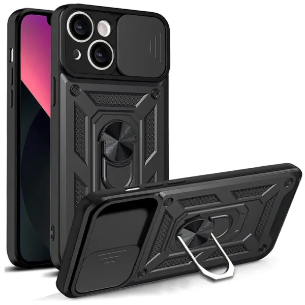 Чехол Ummi Camshield Serge Ring для Apple iPhone 15 (6.1") — Черный — фото 1 Чехол Ummi Camshield Serge Ring для Apple iPhone 15 (6.1") — Черный — фото 1