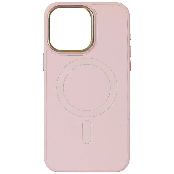Шкіряний чохол Bonbon Leather Metal Style with Magnetic Fit для Apple iPhone 15 (6.1") — Рожевий — фото 1