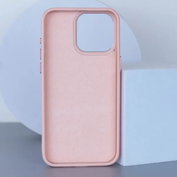 Шкіряний чохол Bonbon Leather Metal Style with Magnetic Fit для Apple iPhone 15 (6.1") — Рожевий — фото 2