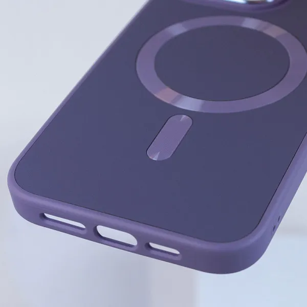 Шкіряний чохол Bonbon Leather Metal Style with Magnetic Fit для Apple iPhone 15 (6.1") — Сірий — фото 4