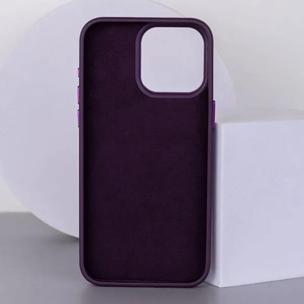 Шкіряний чохол Bonbon Leather Metal Style with Magnetic Fit для Apple iPhone 15 (6.1") — Фіолетовий — фото 2