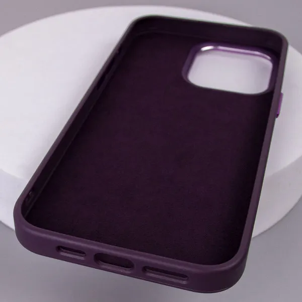 Шкіряний чохол Bonbon Leather Metal Style with Magnetic Fit для Apple iPhone 15 (6.1") — Фіолетовий — фото 5