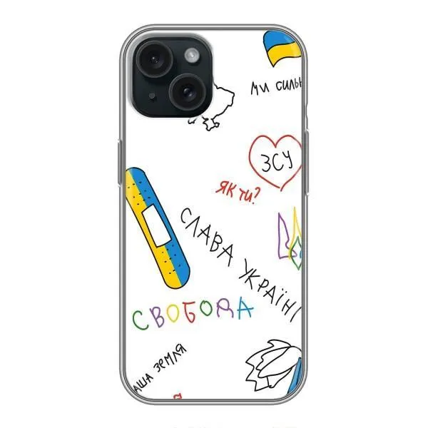 Чохол з принтом «Стикер» для iPhone 15