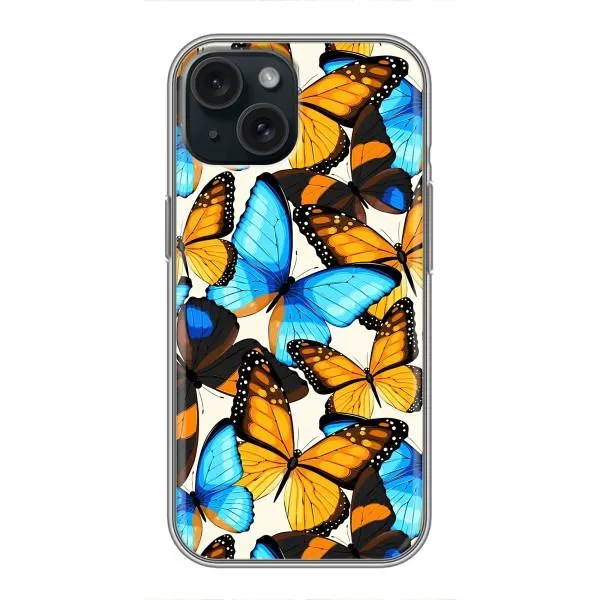Чохол з принтом «Яскраві метелики» для iPhone 15