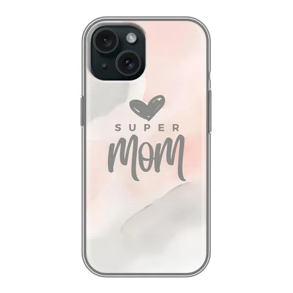 Чехол с принтом «Супер мама» для iPhone 15