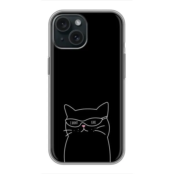 Чохол з принтом «Байдужий кіт» для iPhone 15