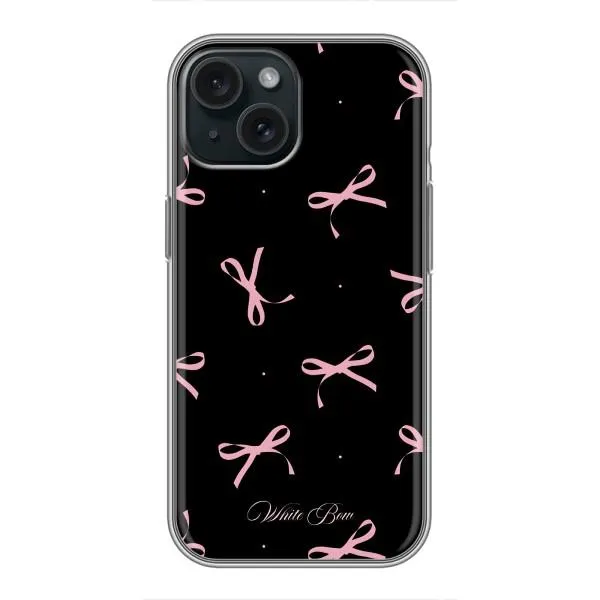 Чехол с принтом «Банты на черном» для iPhone 15