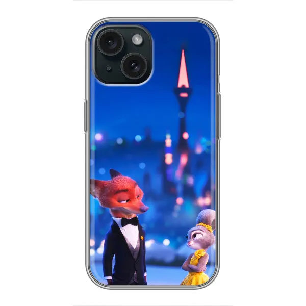 Чехол с принтом «Романтический вечер Зверополис» для iPhone 15