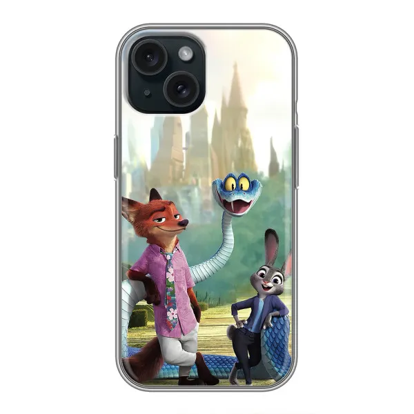 Чехол с принтом «Герои мультфильма Зверополис» для iPhone 15