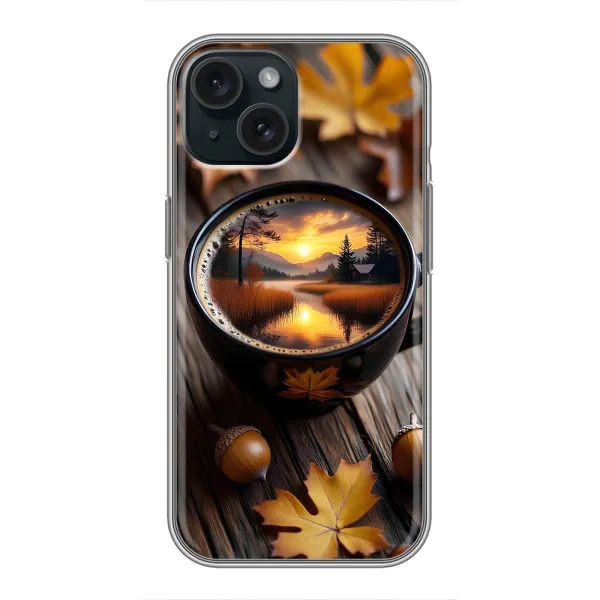 Чехол с принтом «Темный кофе» для iPhone 15