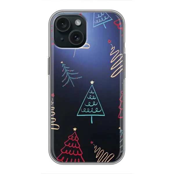Чохол з принтом «Різдвяні ялинки» для iPhone 15