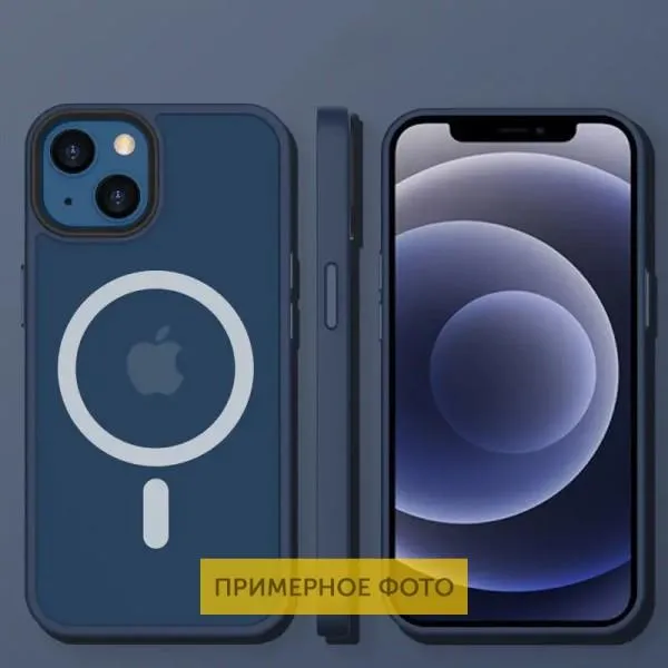 TPU+PC чехол Metal Buttons with MagSafe Colorful для Apple iPhone 16 Plus (6.7") — Синий — фото 3