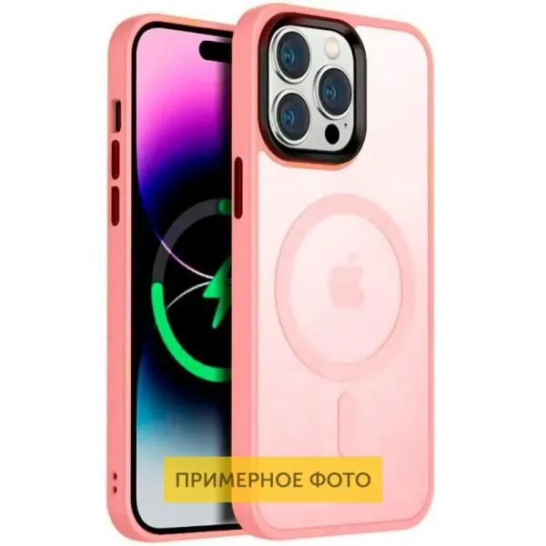 TPU+PC чехол Metal Buttons with MagSafe Colorful для Apple iPhone 16 Plus (6.7") — Розовый — фото 2