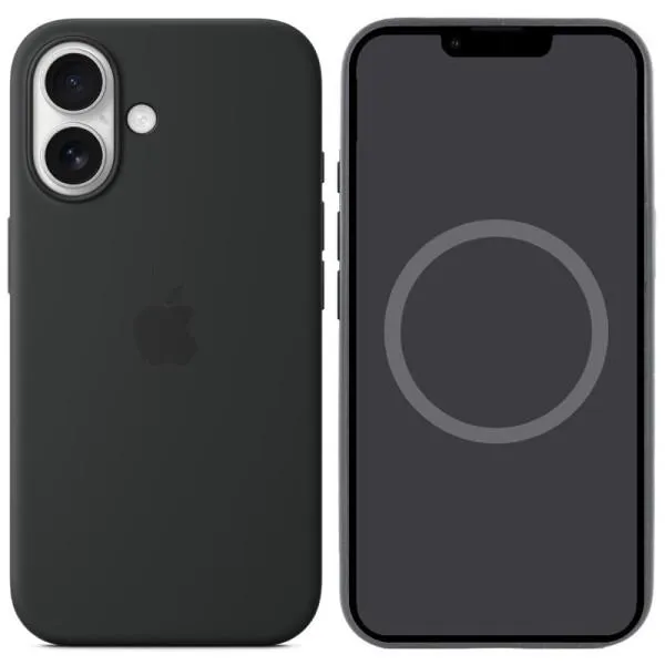 Чохол Silicone case (AAA) with Magsafe and Animation для Apple iPhone 16 Plus (6.7") — Чорний — фото 1