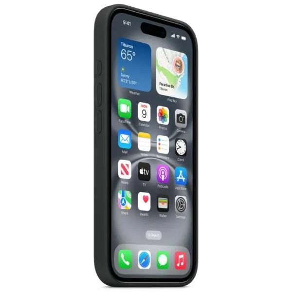 Чохол Silicone case (AAA) with Magsafe and Animation для Apple iPhone 16 Plus (6.7") — Чорний — фото 4