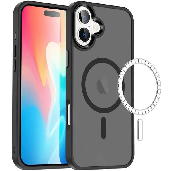 TPU+PC чехол Metal Buttons with MagSafe Colorful для Apple iPhone 16 Plus (6.7") — Черный — фото 5 TPU+PC чехол Metal Buttons with MagSafe Colorful для Apple iPhone 16 Plus (6.7") — Черный — фото 5