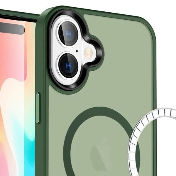 TPU+PC чехол Metal Buttons with MagSafe Colorful для Apple iPhone 16 Plus (6.7") — Зеленый — фото 5 TPU+PC чехол Metal Buttons with MagSafe Colorful для Apple iPhone 16 Plus (6.7") — Зеленый — фото 5