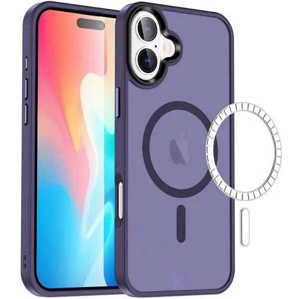 TPU+PC чехол Metal Buttons with MagSafe Colorful для Apple iPhone 16 Plus (6.7") — Темно-Фиолетовый — фото 1 TPU+PC чехол Metal Buttons with MagSafe Colorful для Apple iPhone 16 Plus (6.7") — Темно-Фиолетовый — фото 1
