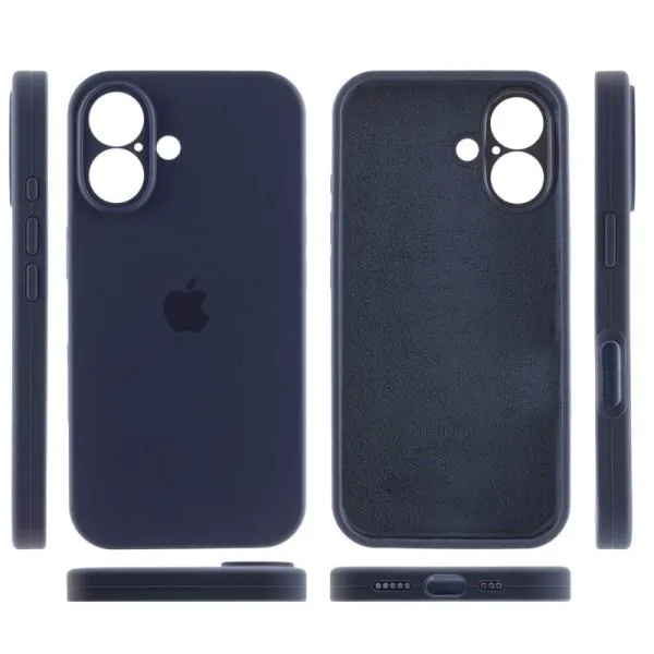 Чохол Silicone Case Full Camera Protective (AA) для Apple iPhone 16 Plus (6.7") — Темно-синій — фото 3